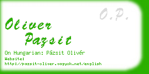 oliver pazsit business card